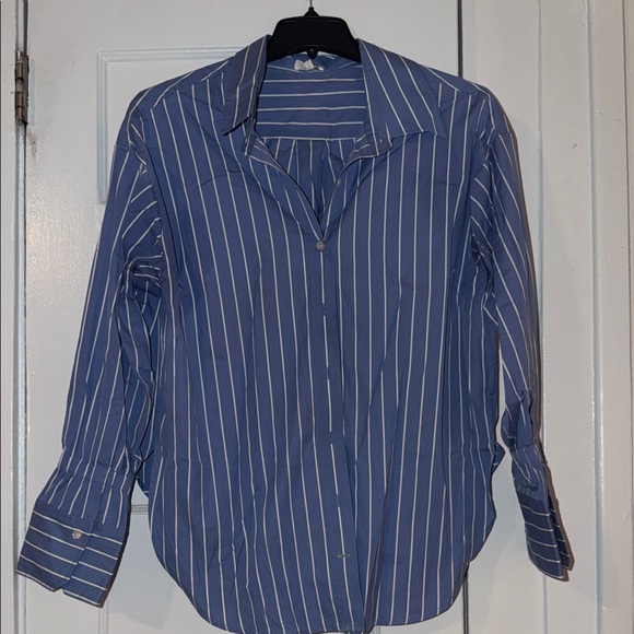 A.L.C. Tops - A.L.C. Blue and White Striped Button Down Shirt